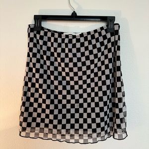Comfy checkerboard mini skirt